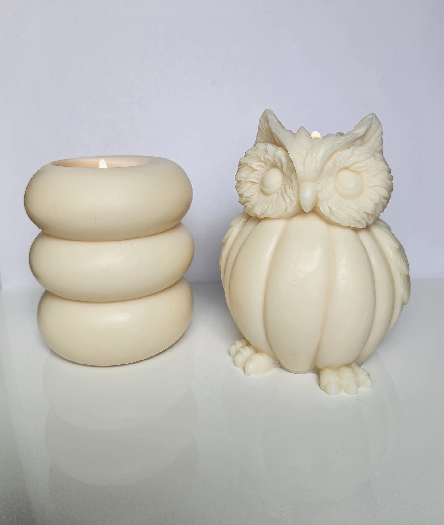 Whoo's in Disguise Pumpkin Owl Candle