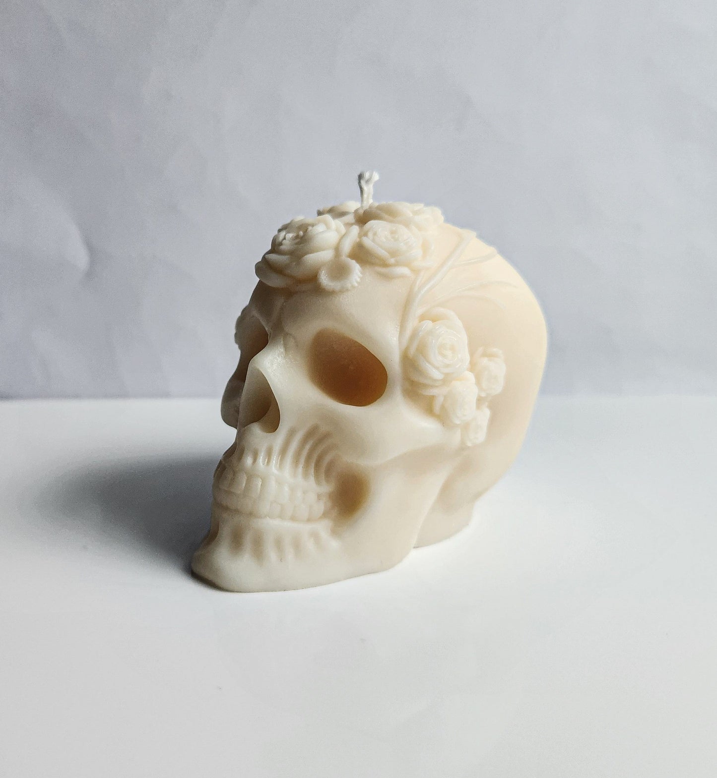 Blooms of Death Skull Candle