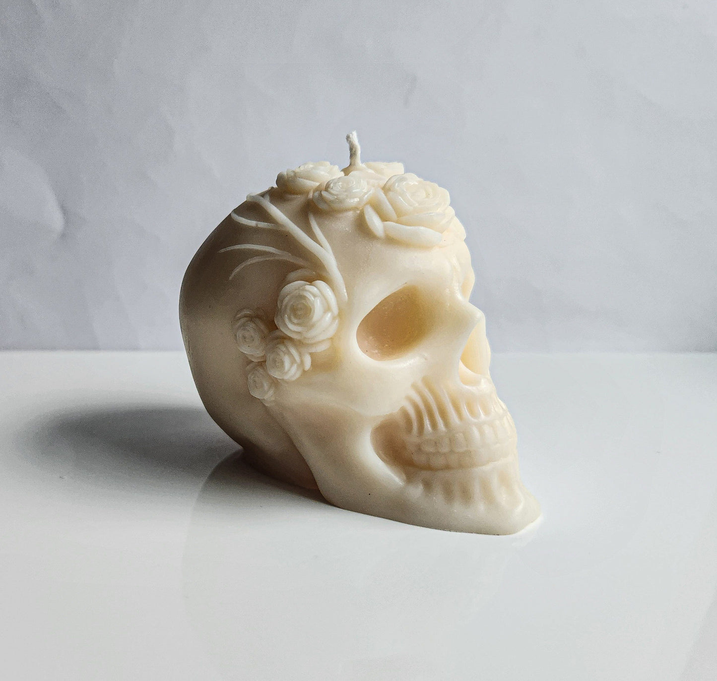 Blooms of Death Skull Candle