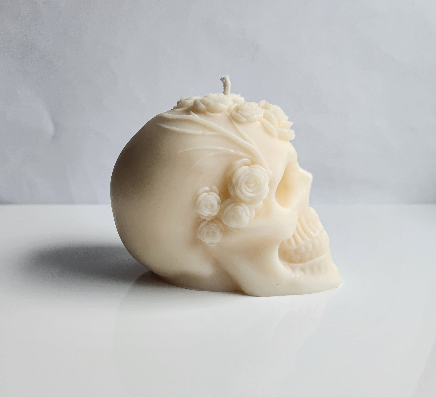 Blooms of Death Skull Candle