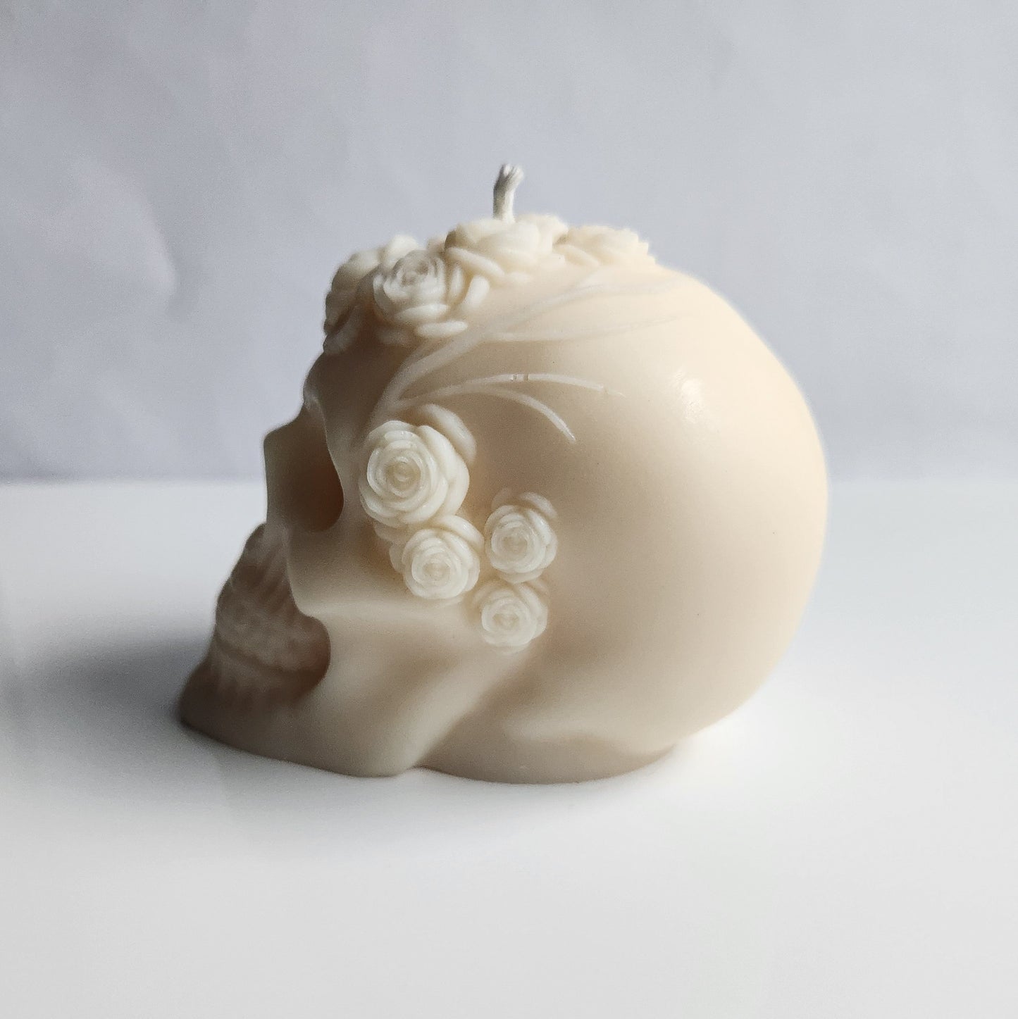 Blooms of Death Skull Candle