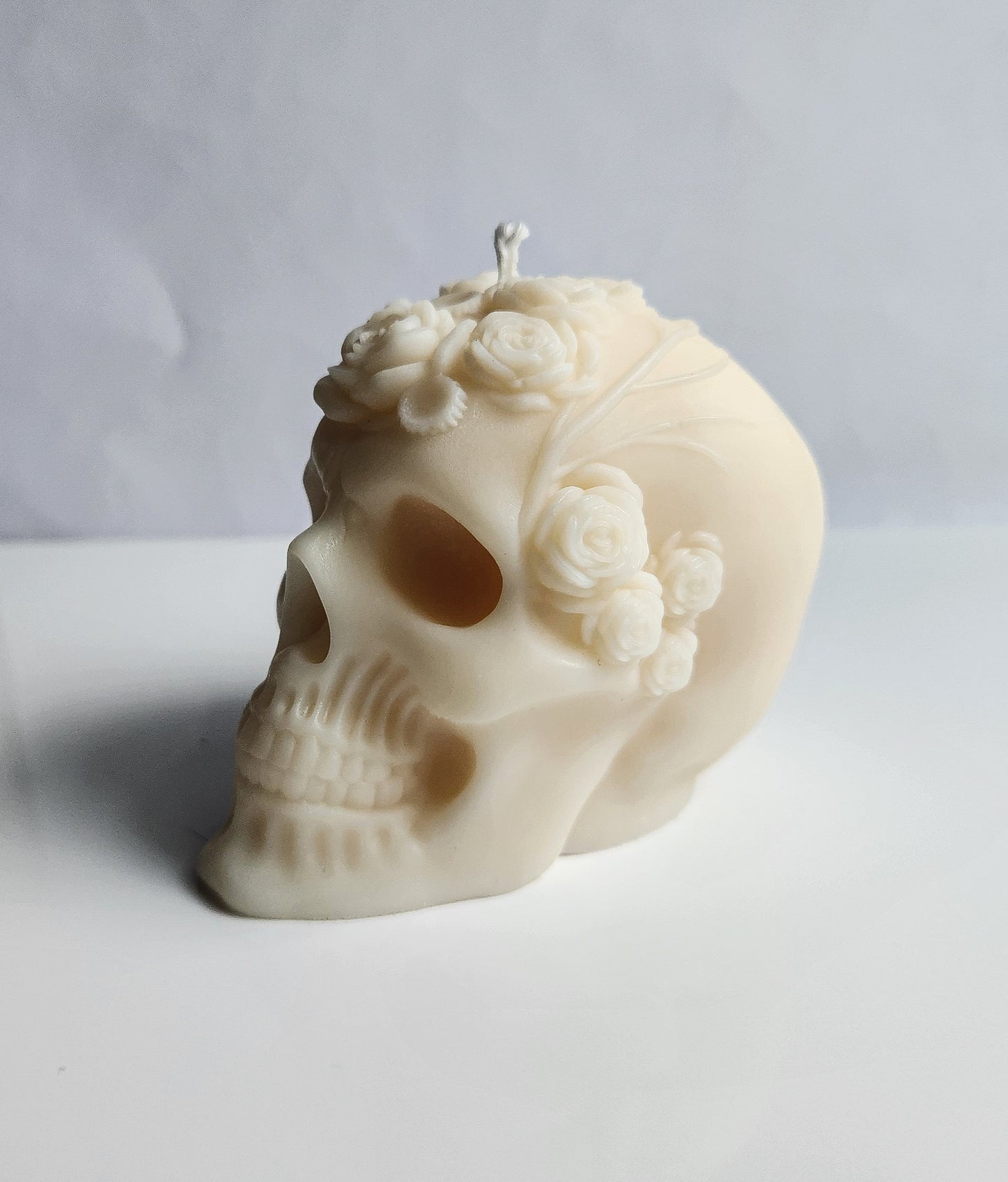 Blooms of Death Skull Candle