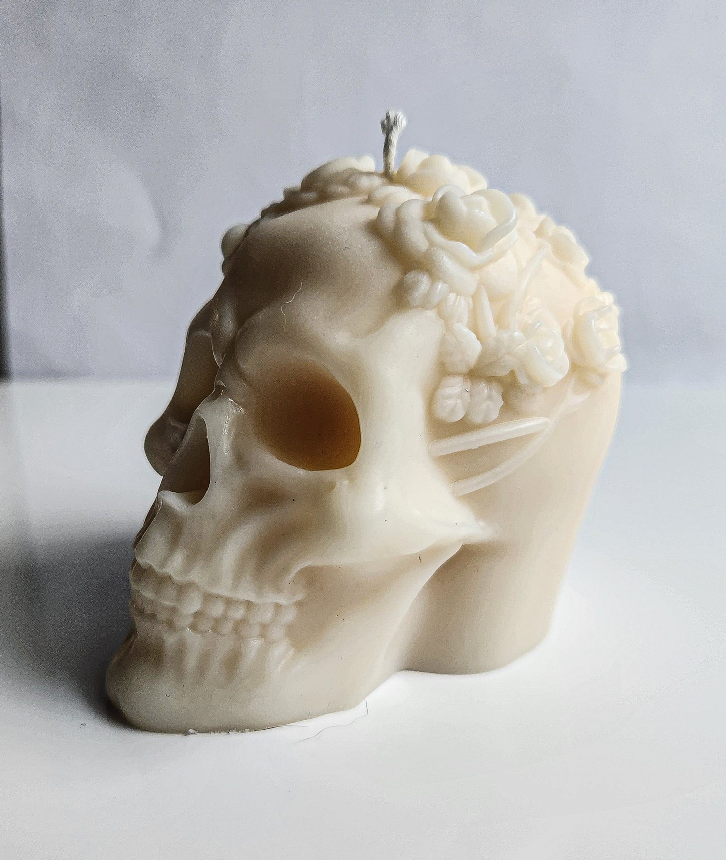 Blossom Bones Skull Candle