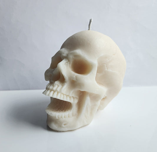 Grinning Mortality Skull Candle