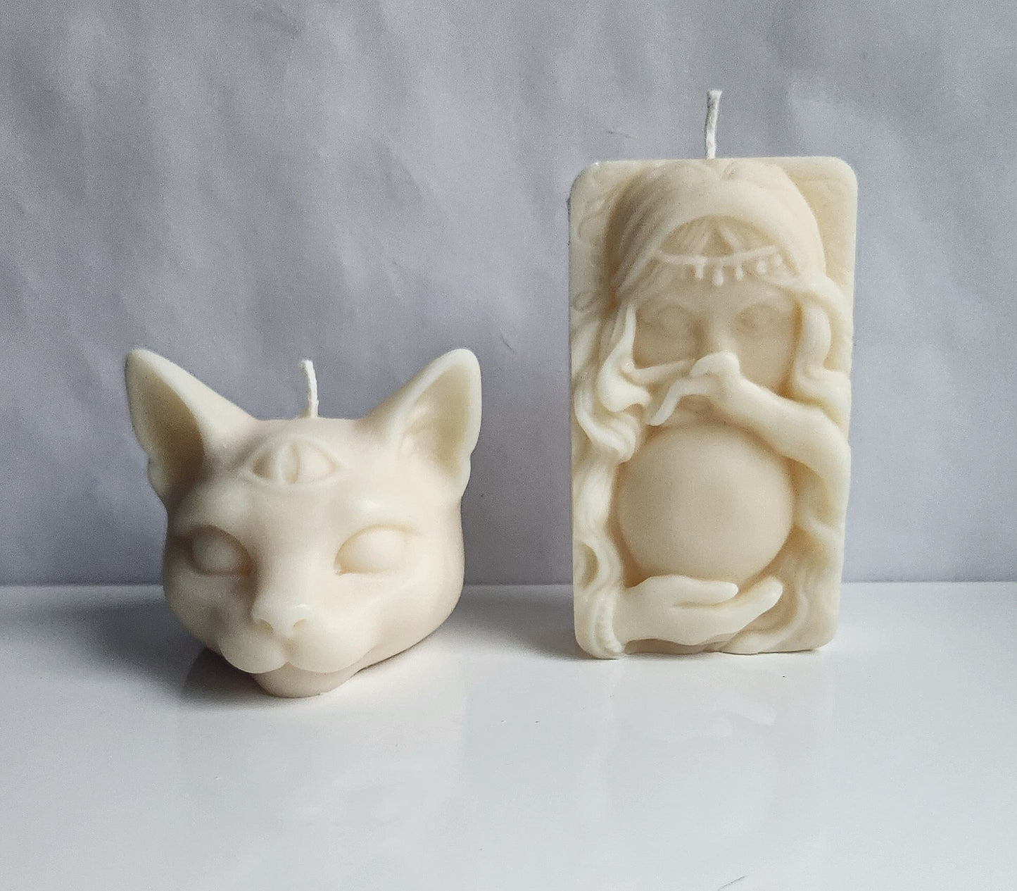 Three Eyed Kitty Cat Candle