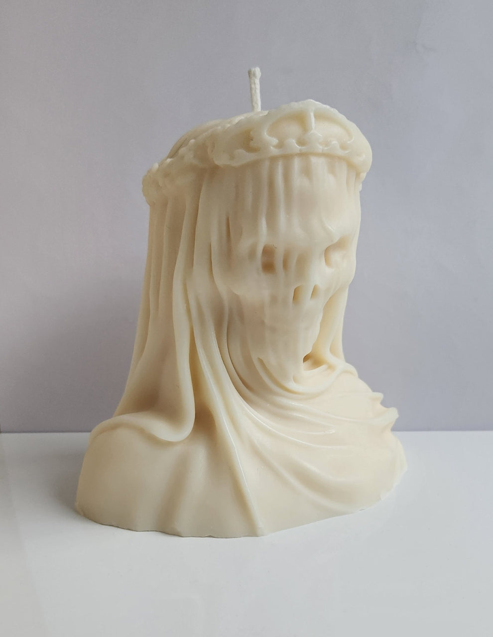 Crown of Shadows Veiled Death Skull Candle (Small)