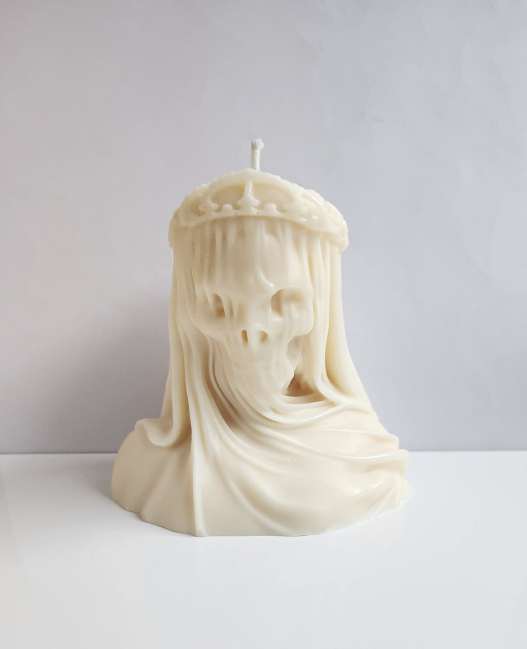 Crown of Shadows Veiled Death Skull Candle (Medium)