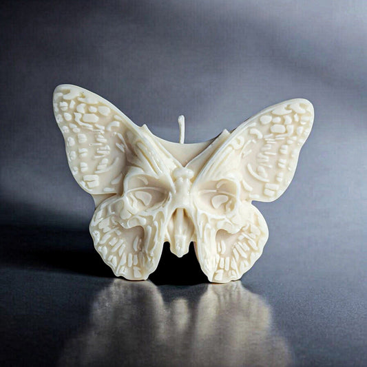 Butterfly Skull Candle