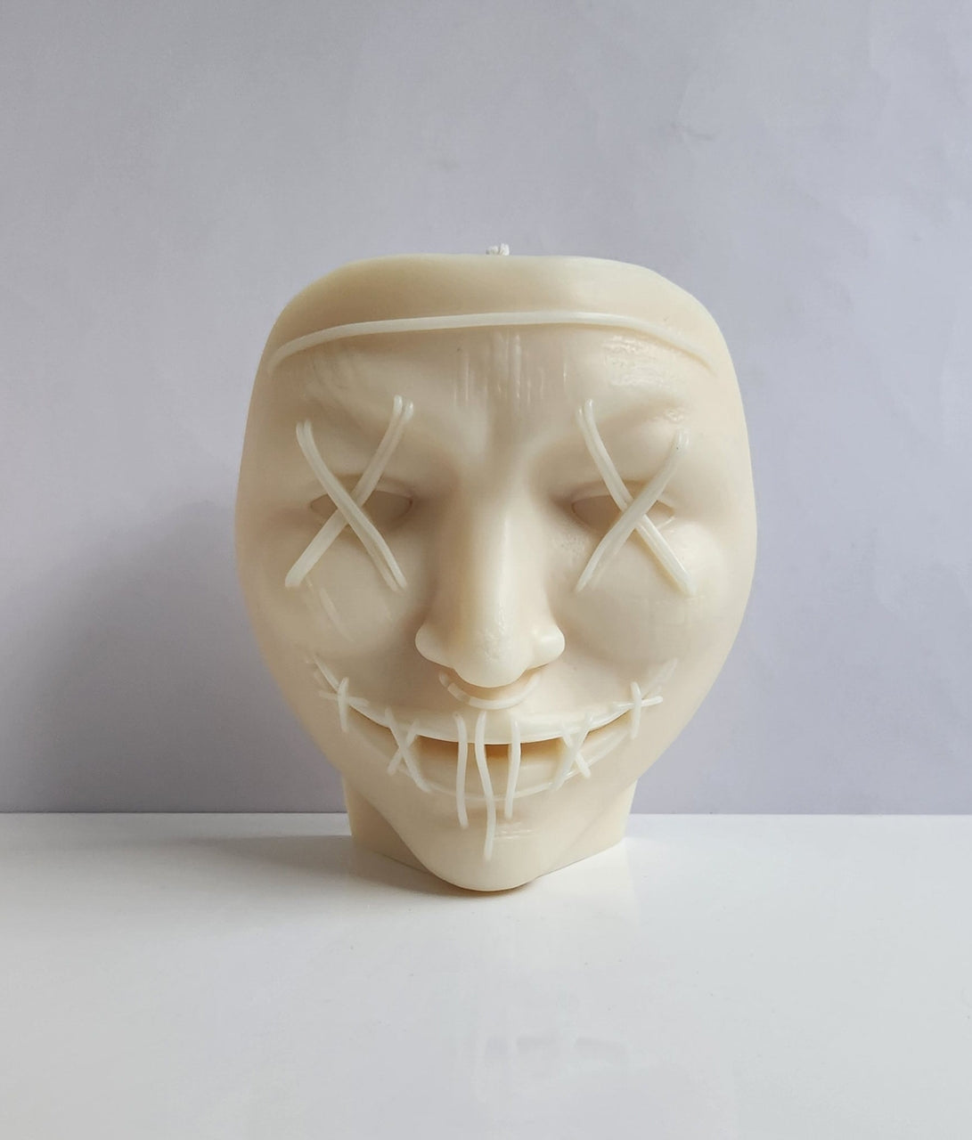 Stitched Nightmare Mask Candle (Large)