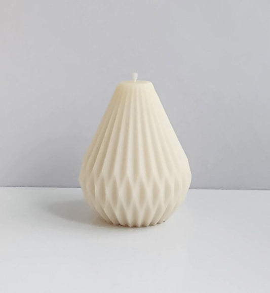 Geometric Pear Pillar Candle (Small)