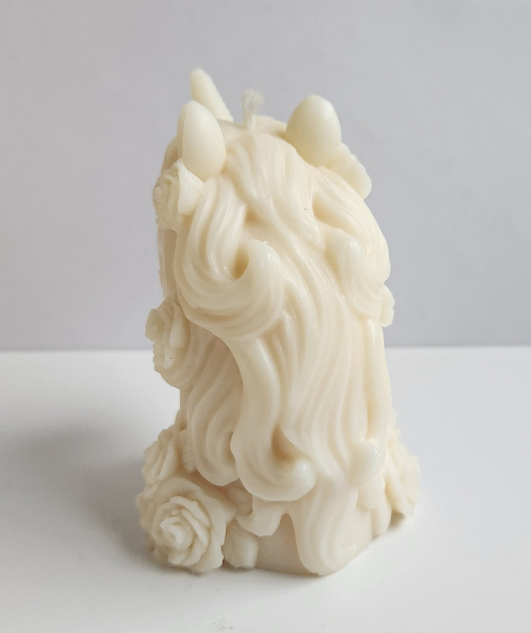 Unicorn Dreams Floral Skull Candle