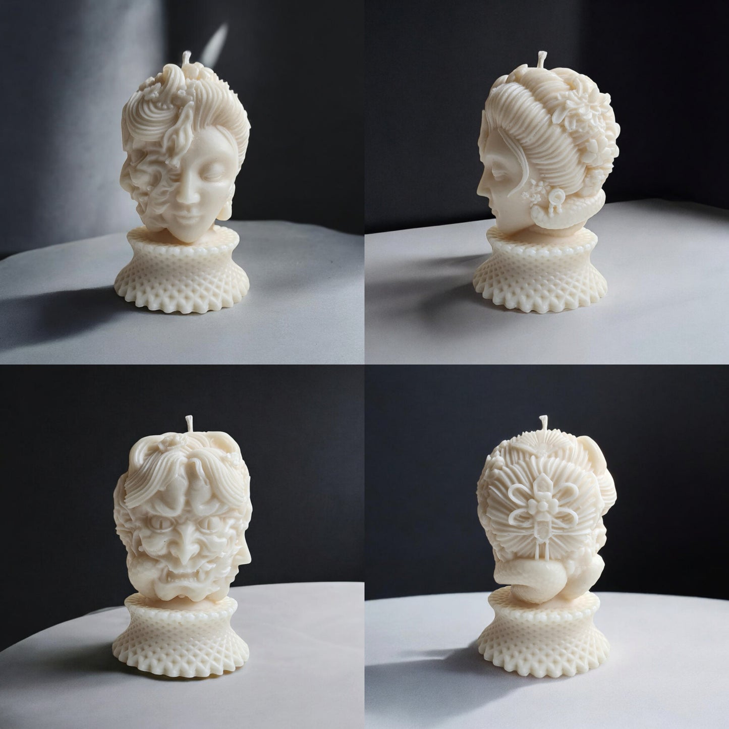 Two Faced Demon Lady Pedestial Candle