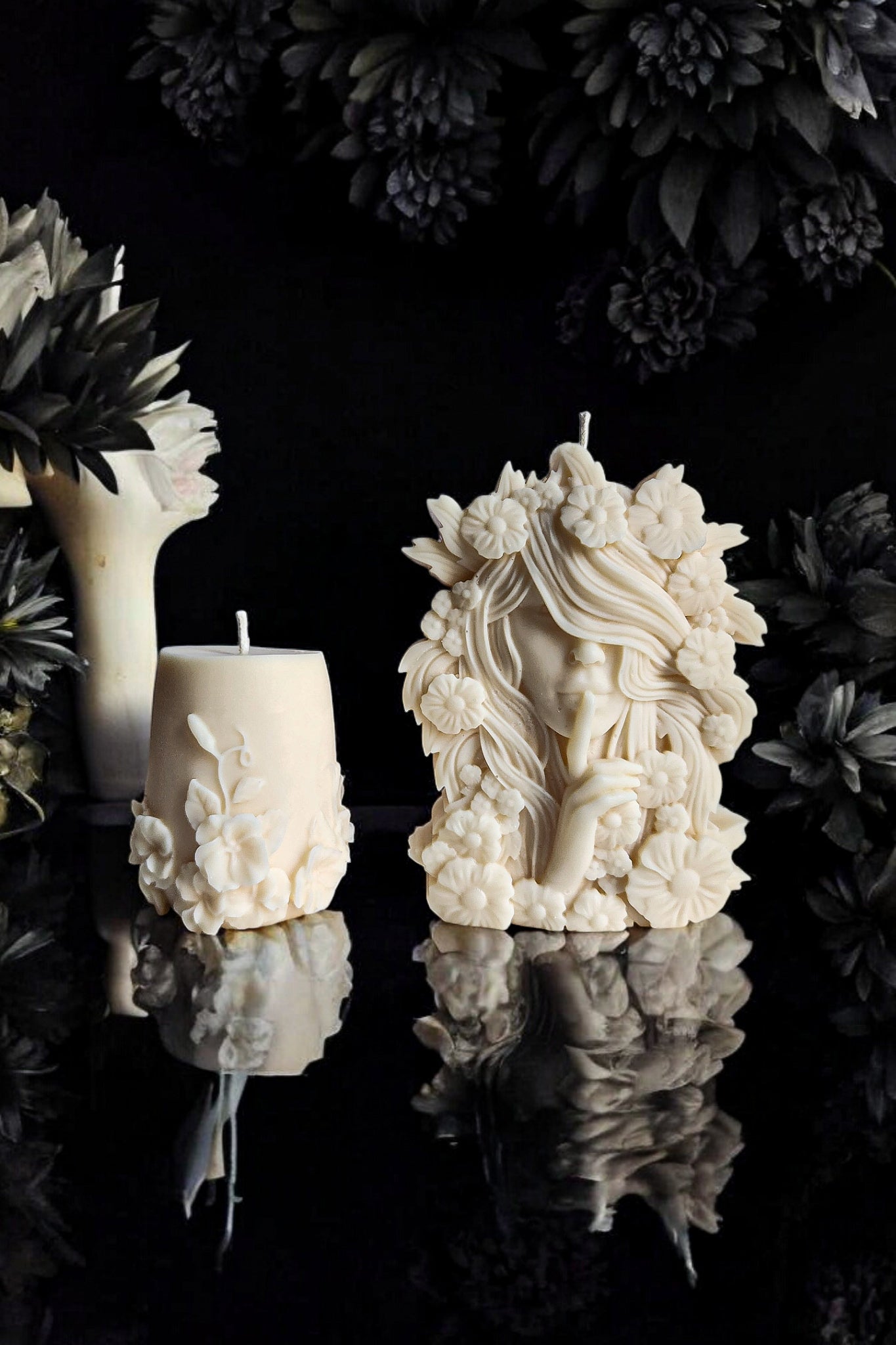 Floral Pillar Candle