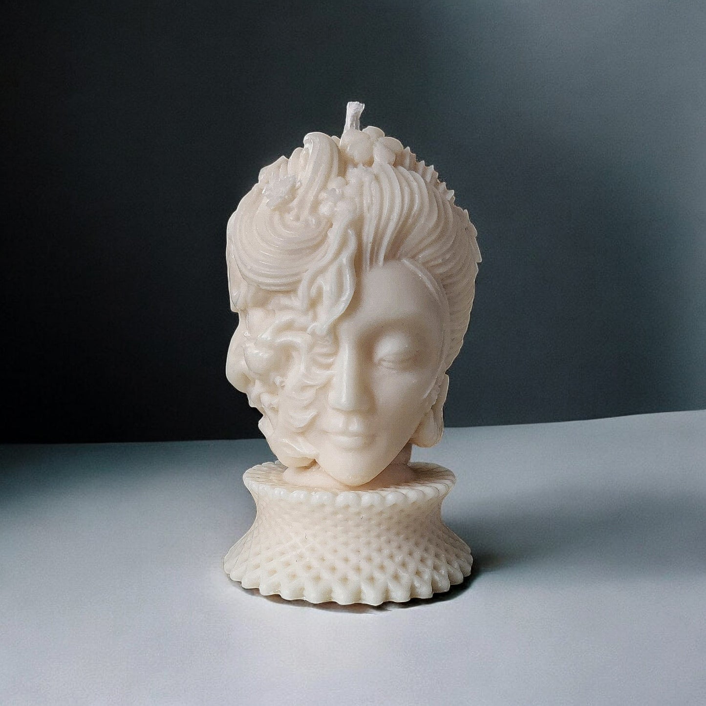 Two Faced Demon Lady Pedestial Candle