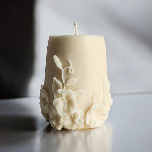 Floral Pillar Candle