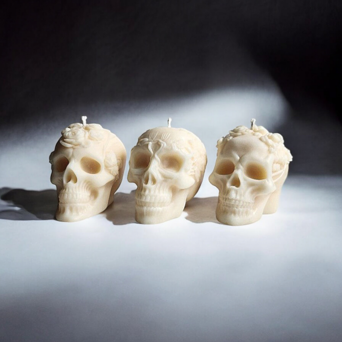 Garden of Decay Floral Skull Candle Set