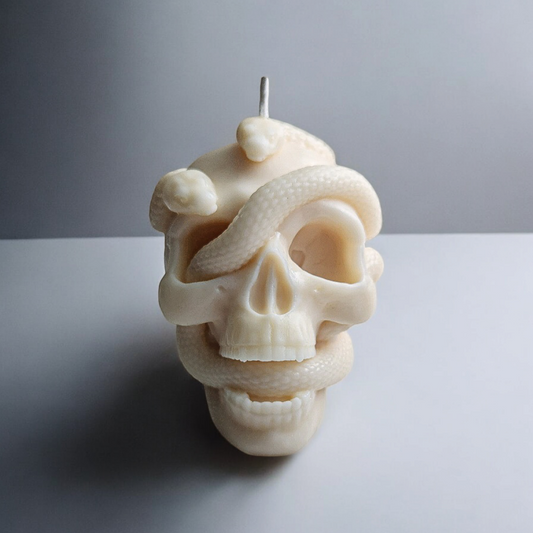 Sinister Serpent Skull Candle