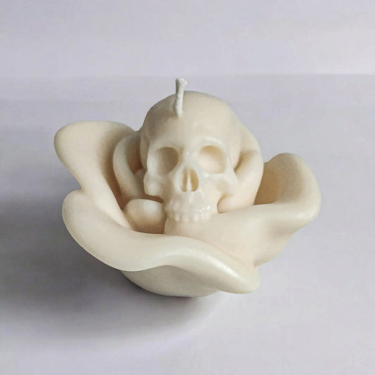 Skull Blossom Candle