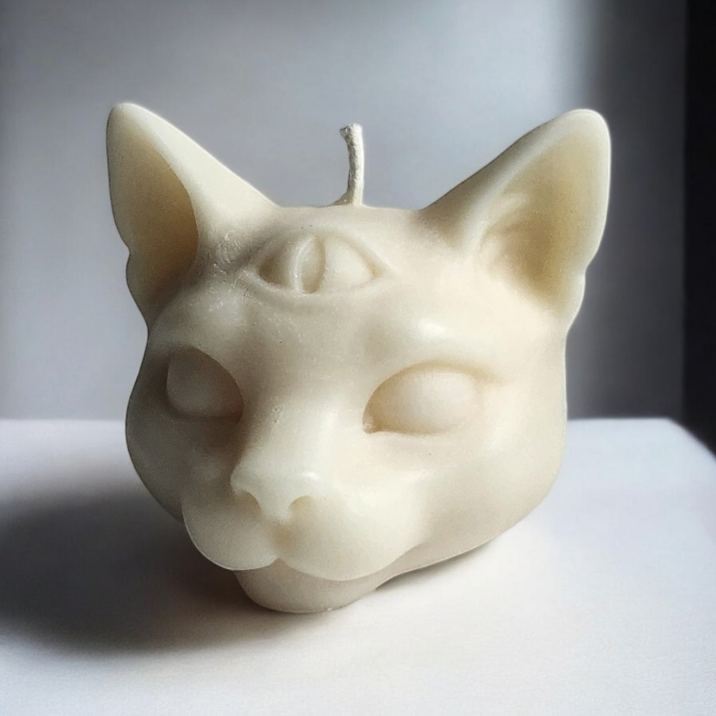 Three Eyed Kitty Cat Candle