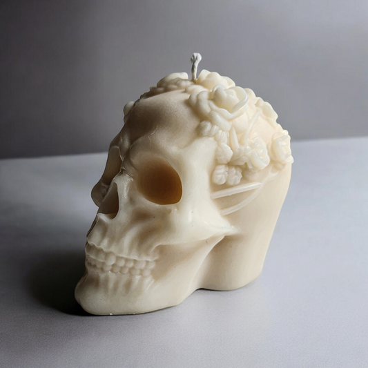 Blossom Bones Skull Candle