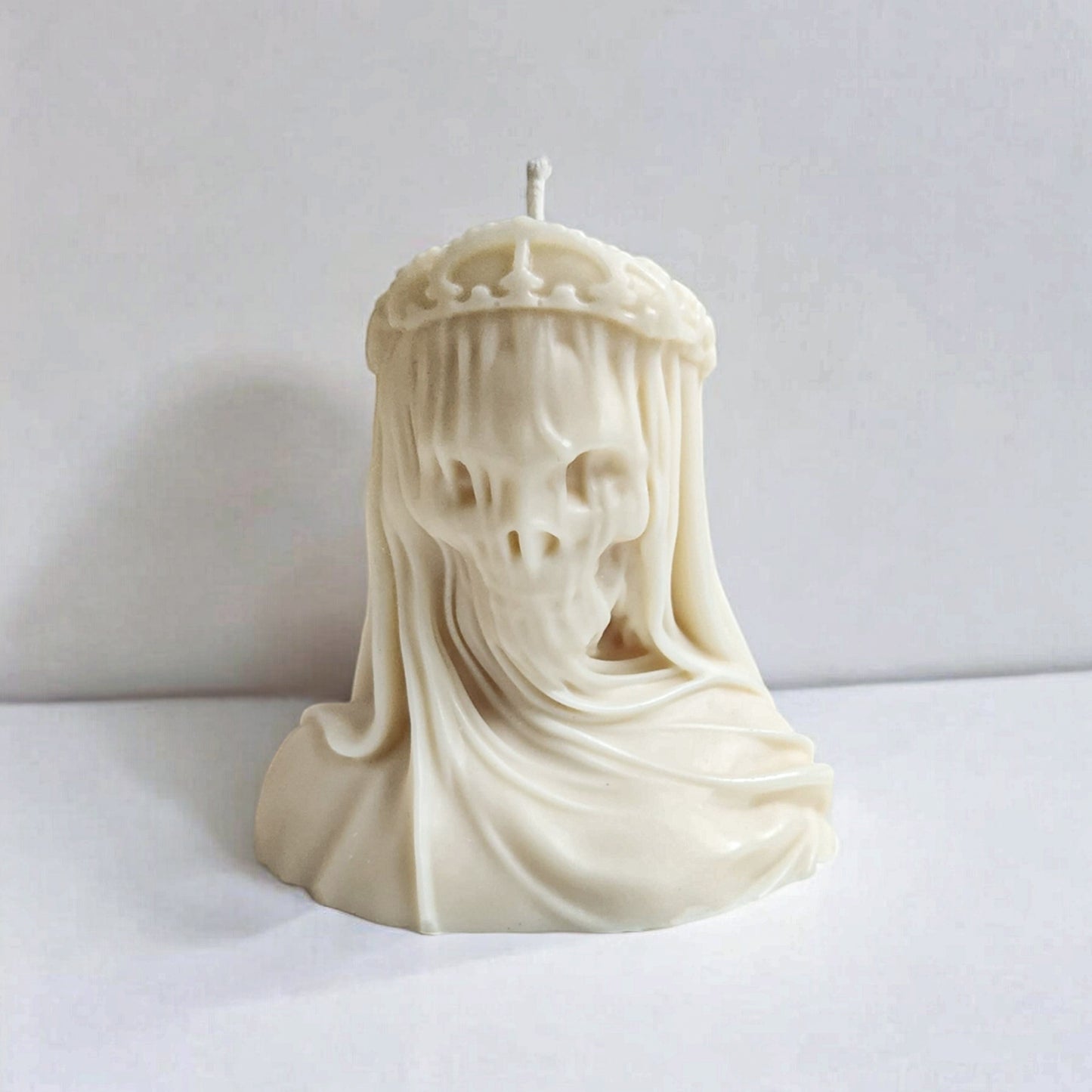 Crown of Shadows Veiled Death Skull Candle (Large)