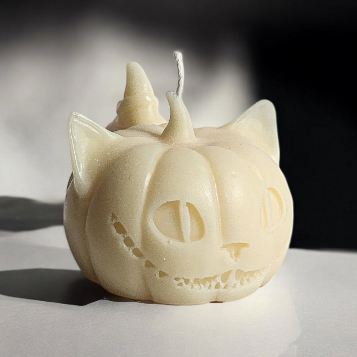 Cheshire Pumpkin Cat Candle