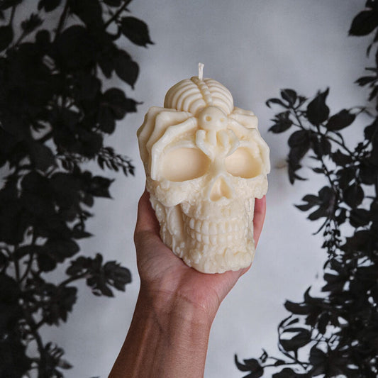 Arachnid Crown Skull Candle (Huge)