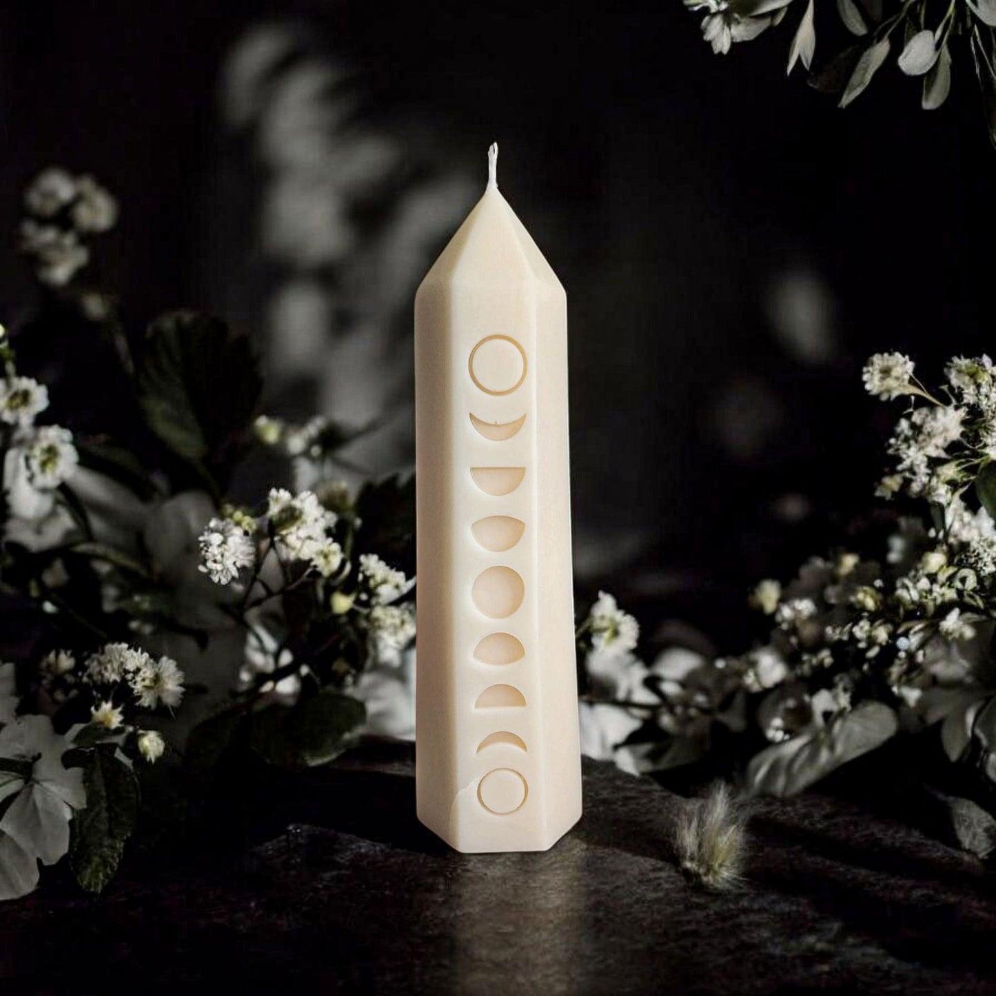 Moon Phase Tower Candle (Double Sided) (Large)