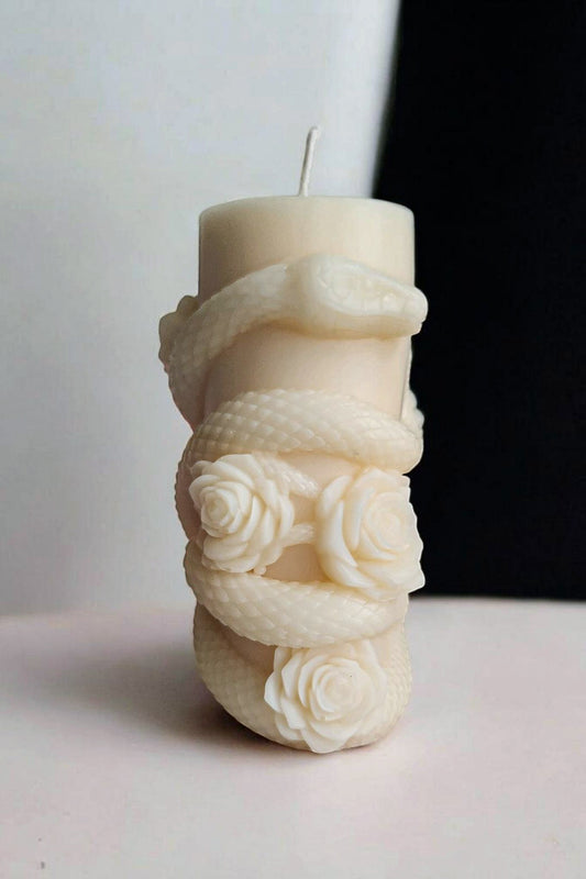 Serpent's Peony Pillar Candle