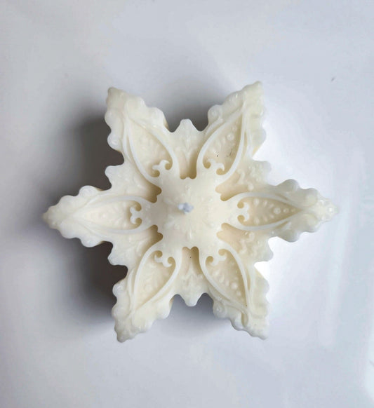 Winter's Embrace Snowflake Candle