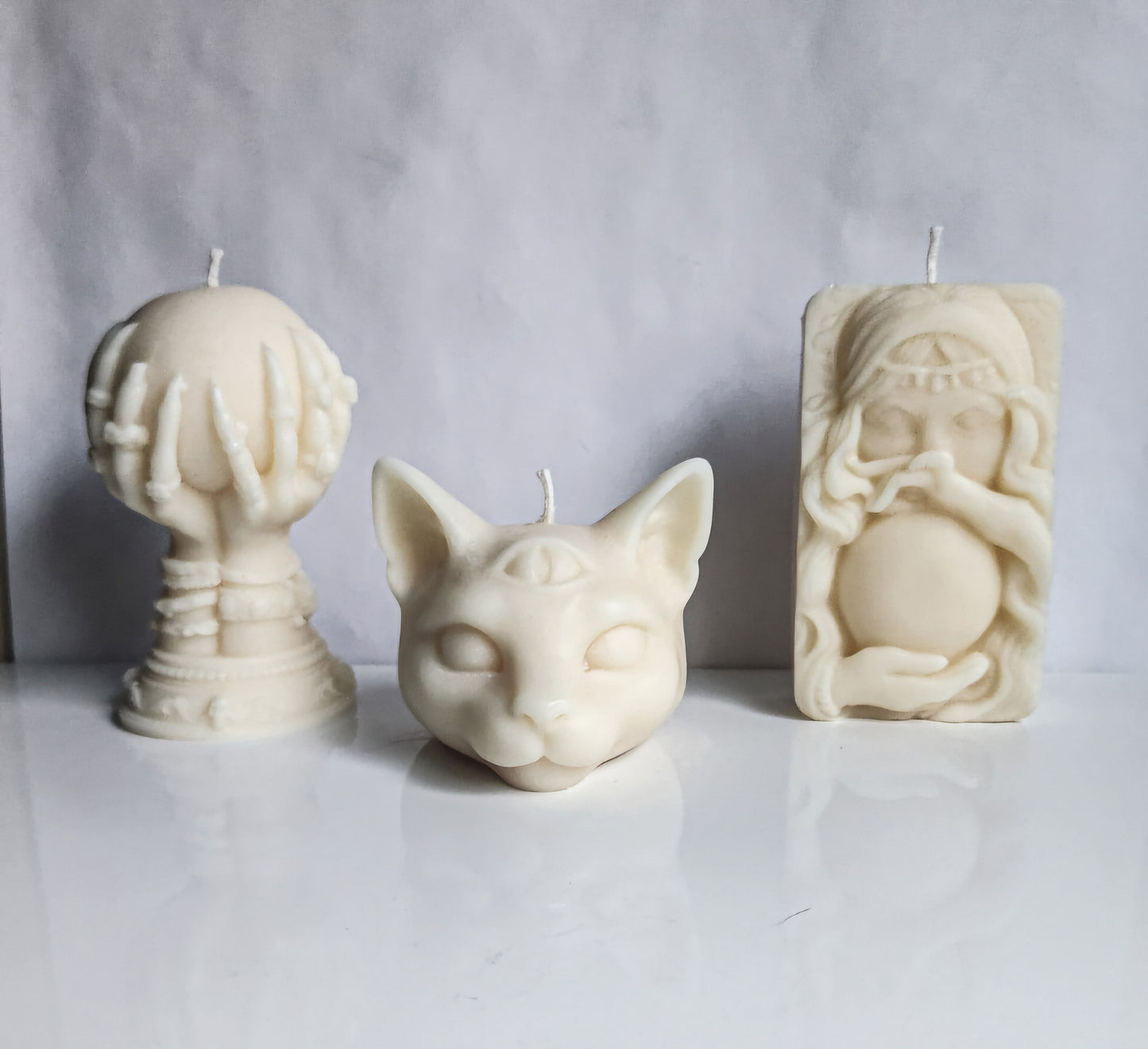 Three Eyed Kitty Cat Candle