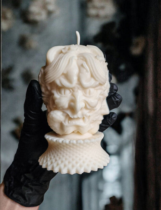 Two Faced Demon Lady Pedestial Candle