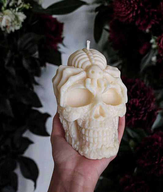 Arachnid Crown Skull Candle (Huge)