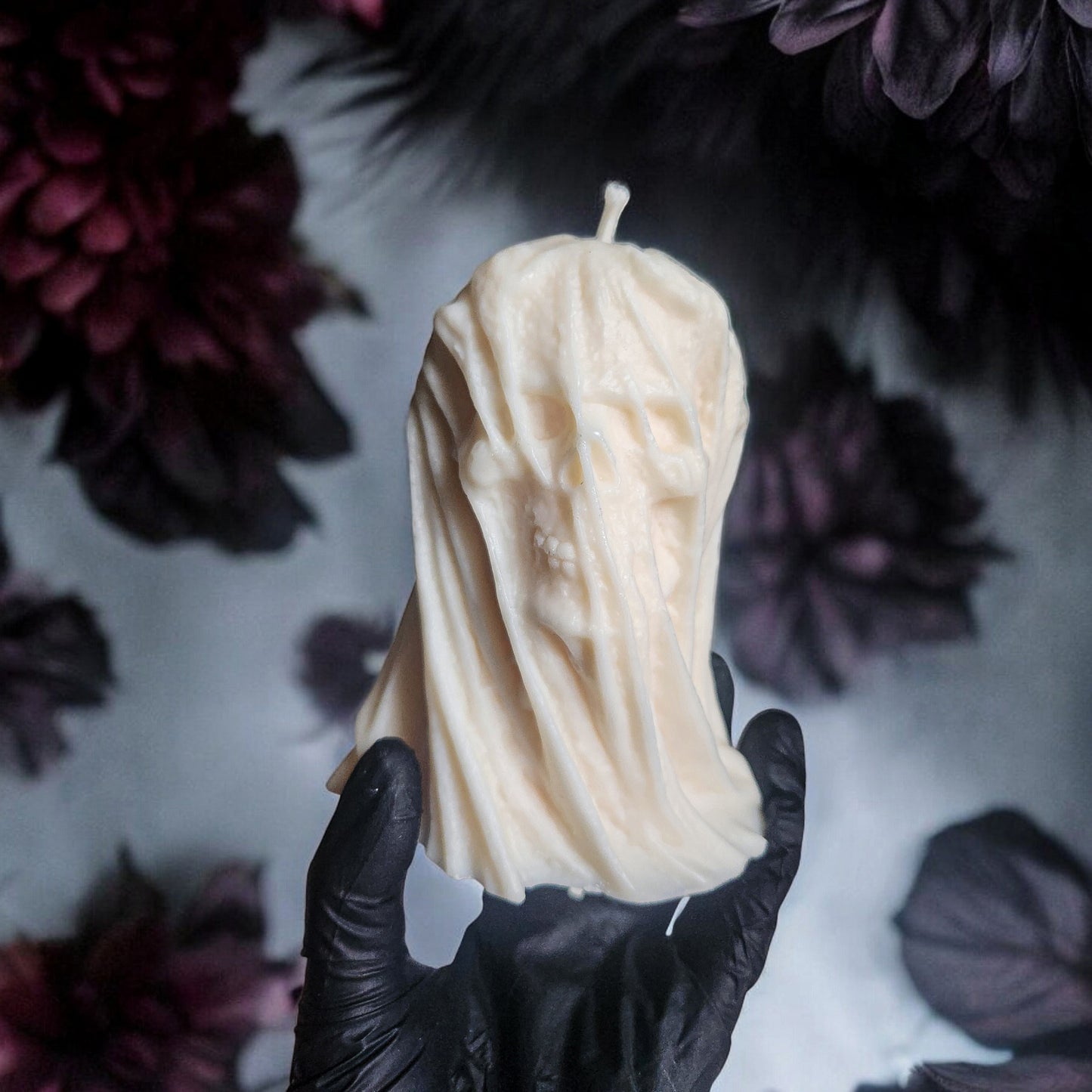 Veiled Skull Candle (Large)