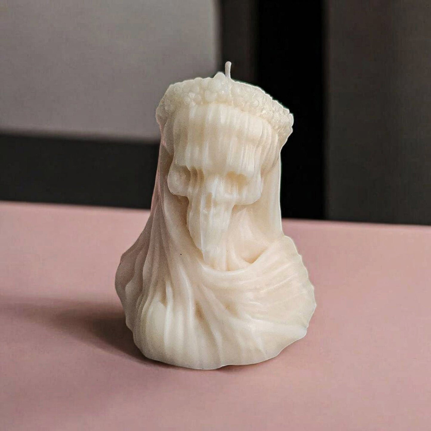 Veiled Afterlife Skull Candle